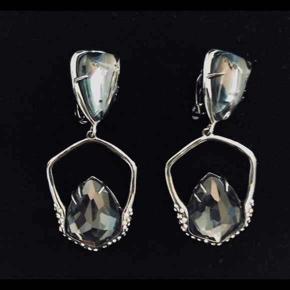 Alexis Bittar Jewelry - Alexis Bittar Blue/Gray Stone Clip On Earrings